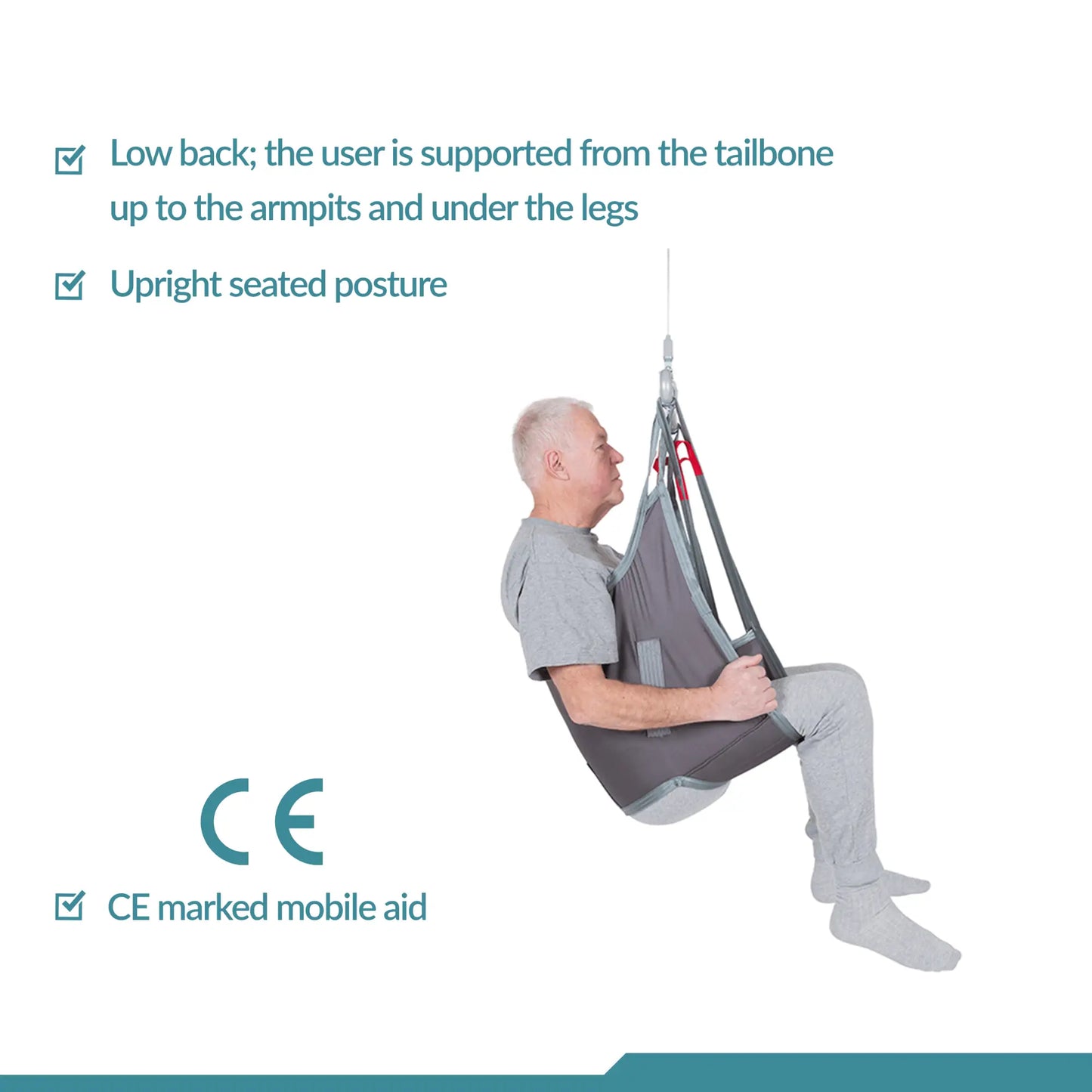 Low Back Sling - Universal Patient Lift Sling for Lifts for Home Use - Transfer Safely with Patient Lifter - Compatible with Hoyer Lift - Easy-to-Use