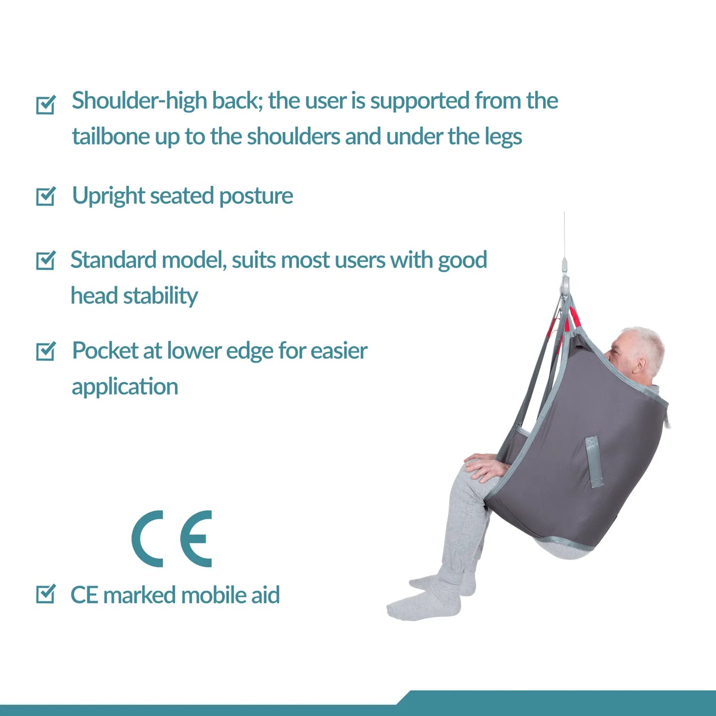 Torso Stability Aid Sling - Universal Patient Lift Sling for Lifts for Home Use - Transfer Safely with Patient Lifter - Compatible with Hoyer Lift - Easy-to-Use