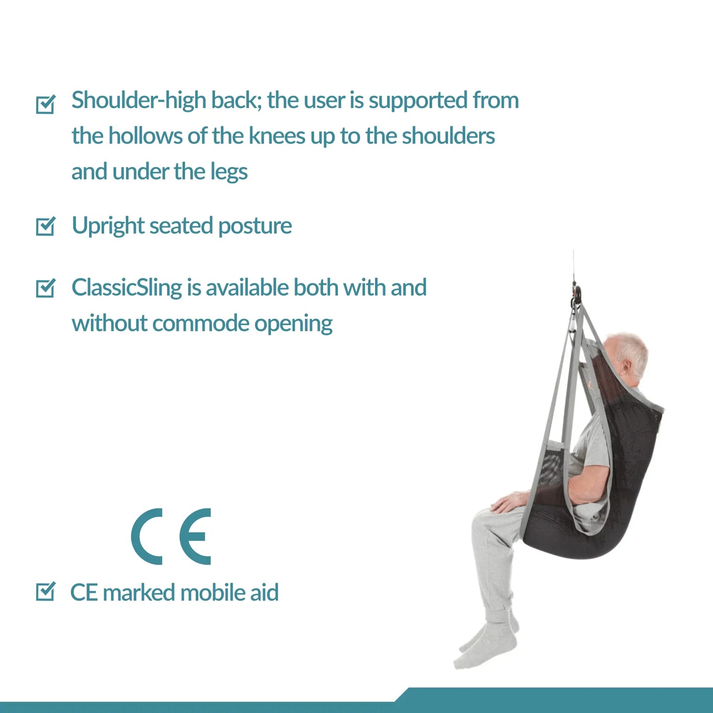 Standard Sling - Universal Patient Lift Sling for Lifts for Home Use - Transfer Safely with Patient Lifter - Compatible with Hoyer Lift - Easy-to-Use