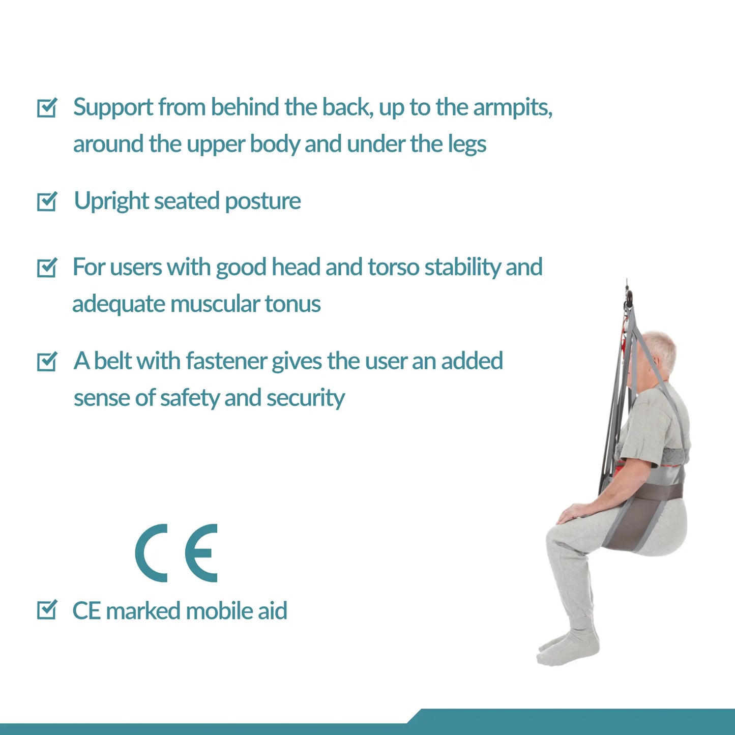 Toileting Sling - Hygiene Low Back - Universal Patient Lift Sling for Lifts for Home Use - Transfer Safely with Patient Lifter - Compatible with Hoyer Lift - Easy-to-Use